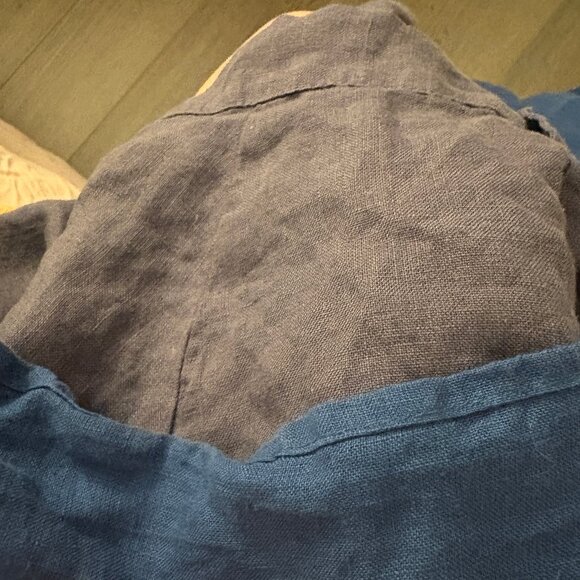 (2) Linen wrap skirts in navy and purple - Picture 2 of 2